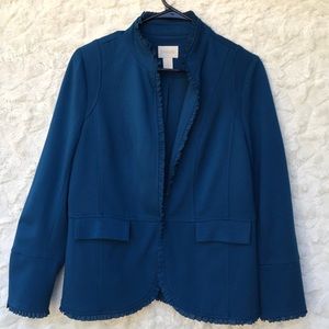 EUC Chico’s Royal Blue Tailored Jacket Sz1 or 4/6